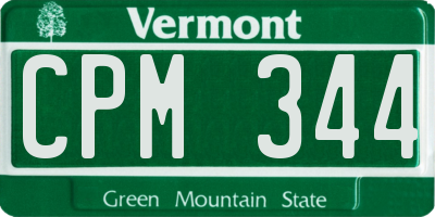 VT license plate CPM344