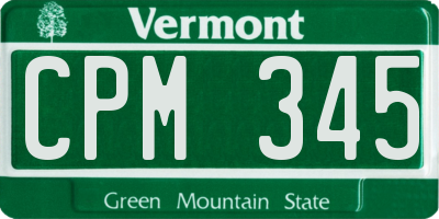 VT license plate CPM345