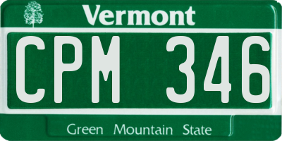 VT license plate CPM346