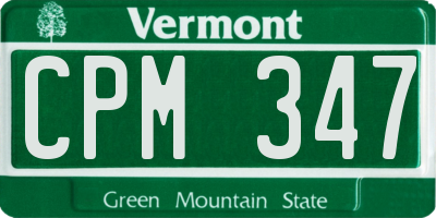 VT license plate CPM347