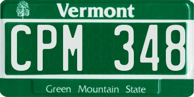 VT license plate CPM348