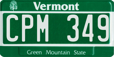 VT license plate CPM349