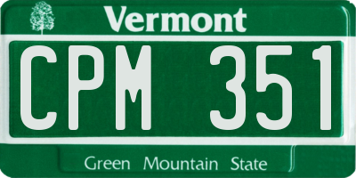 VT license plate CPM351