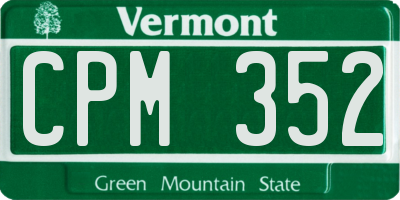 VT license plate CPM352