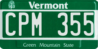 VT license plate CPM355