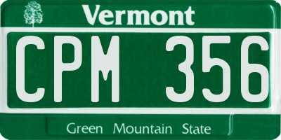 VT license plate CPM356