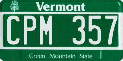 VT license plate CPM357