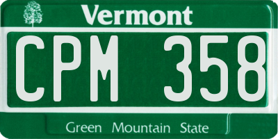 VT license plate CPM358