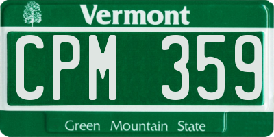 VT license plate CPM359