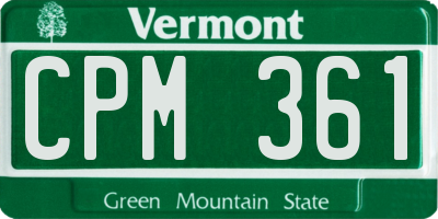 VT license plate CPM361