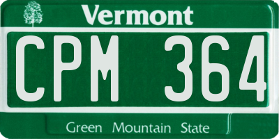 VT license plate CPM364