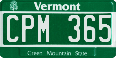VT license plate CPM365