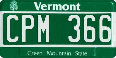 VT license plate CPM366