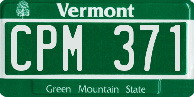 VT license plate CPM371