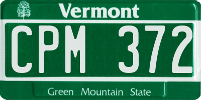 VT license plate CPM372