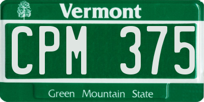 VT license plate CPM375