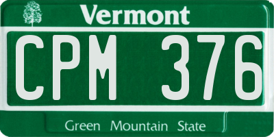 VT license plate CPM376