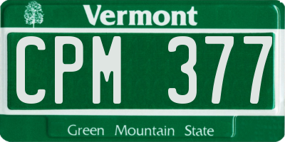 VT license plate CPM377