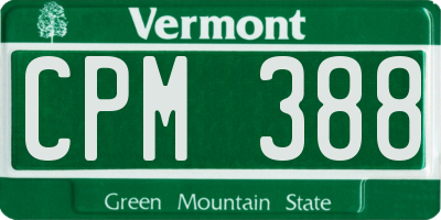 VT license plate CPM388