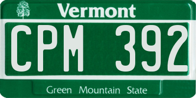 VT license plate CPM392