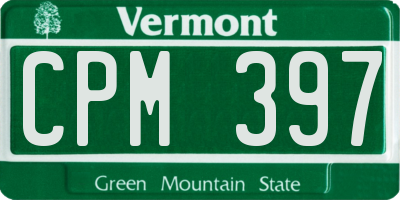 VT license plate CPM397