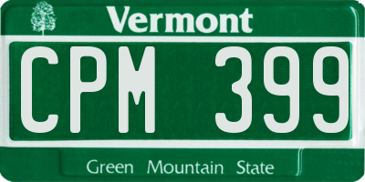 VT license plate CPM399