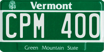 VT license plate CPM400