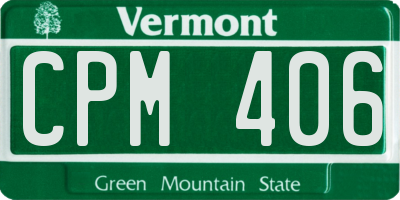 VT license plate CPM406