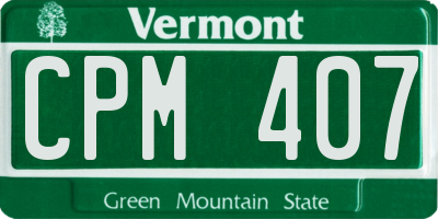 VT license plate CPM407