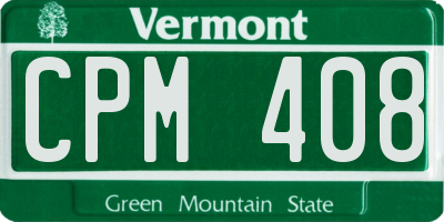 VT license plate CPM408