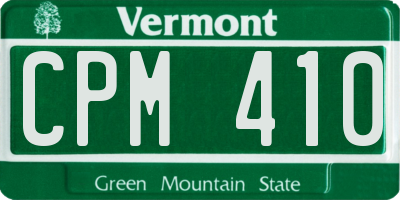 VT license plate CPM410