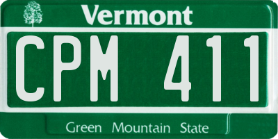 VT license plate CPM411
