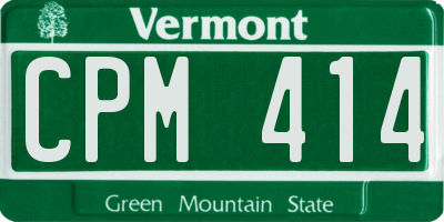 VT license plate CPM414