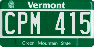 VT license plate CPM415