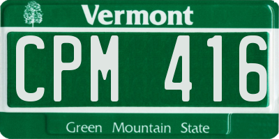 VT license plate CPM416