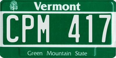 VT license plate CPM417