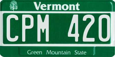 VT license plate CPM420