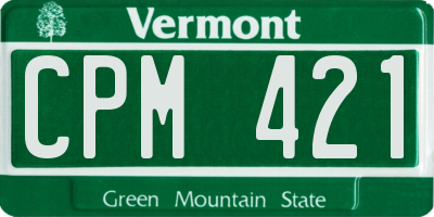 VT license plate CPM421