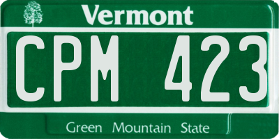VT license plate CPM423