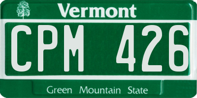 VT license plate CPM426
