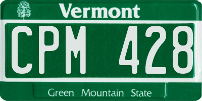 VT license plate CPM428