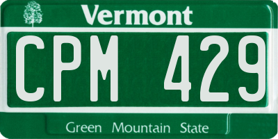 VT license plate CPM429