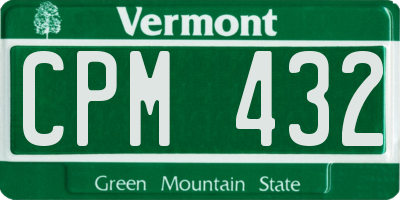 VT license plate CPM432