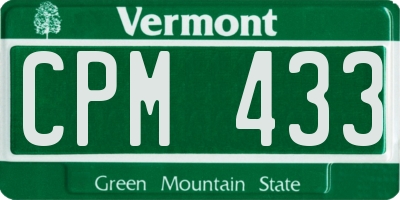 VT license plate CPM433
