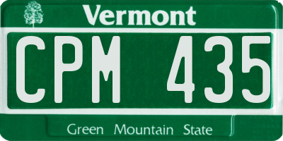 VT license plate CPM435