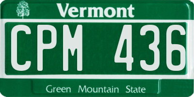 VT license plate CPM436