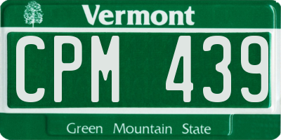VT license plate CPM439