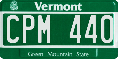 VT license plate CPM440