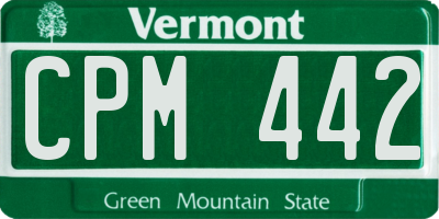 VT license plate CPM442