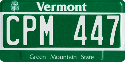 VT license plate CPM447